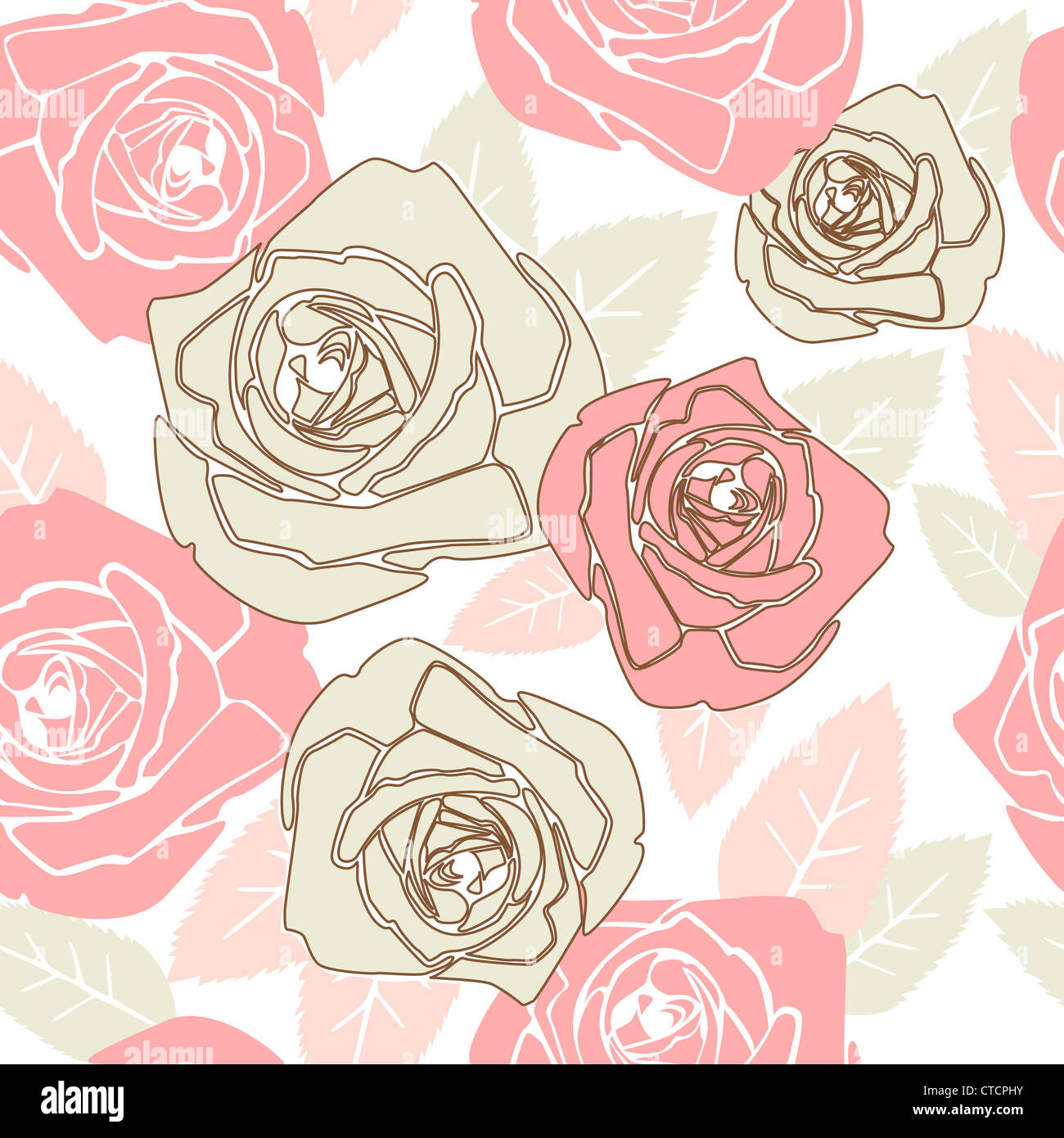 Valentine nahtlose Muster mit Rosen-design Stockfoto