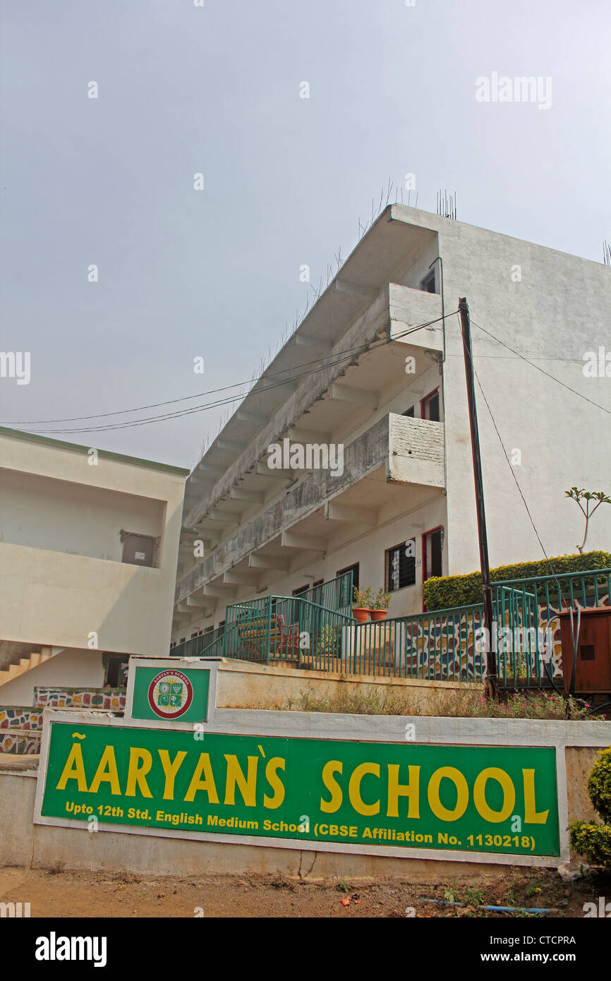 Primary School Campus, Pune, Maharashtra, Indien Stockfoto