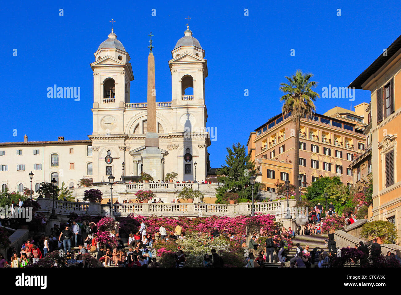 Italien, Rom, Scalinata della Trinita dei Monti, Spanische Treppe am Piazza di Spagna Stockfoto