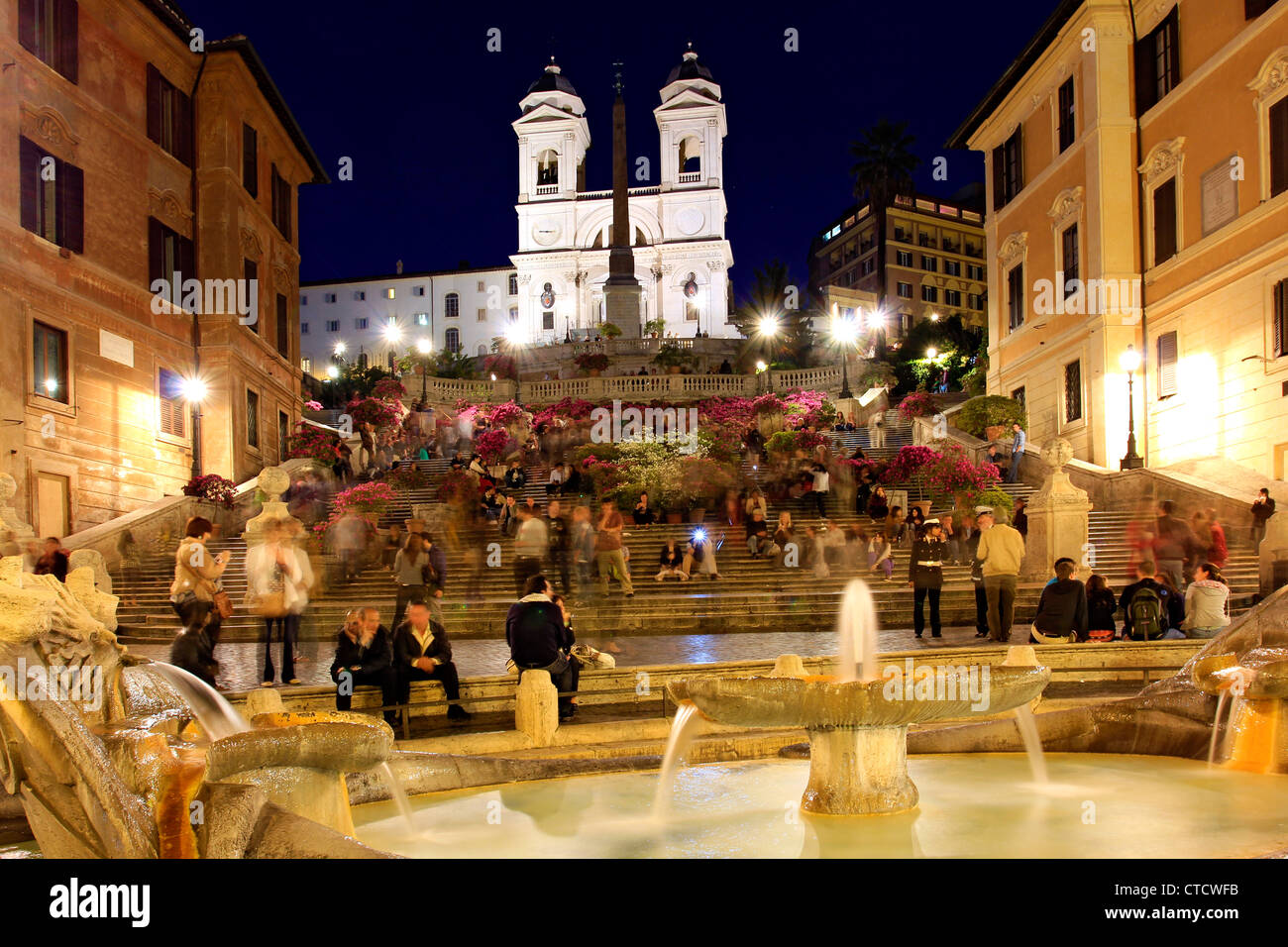 Italien, Rom, Scalinata della Trinita dei Monti, Spanische Treppe am Piazza di Spagna Stockfoto