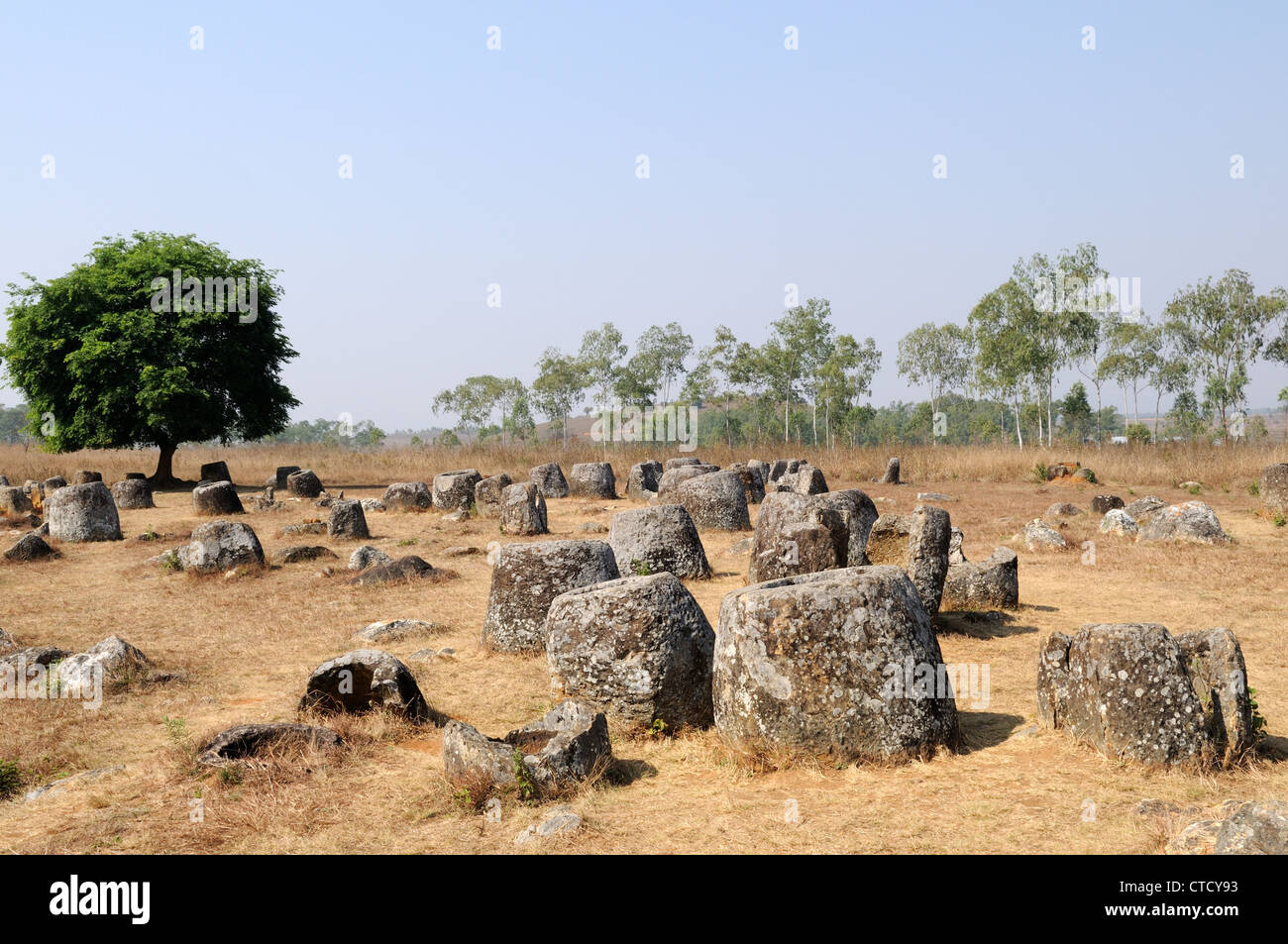 Plain of Jars Site 1 Annamese Cordillera Xieng Khuang Provinz Nordlaos Stockfoto