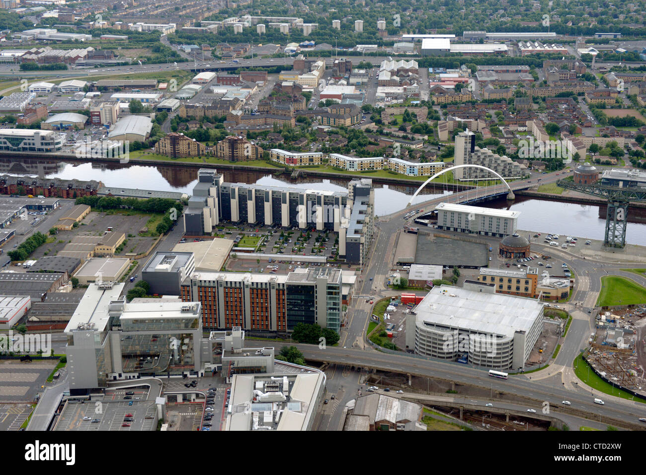 Stadt von Glasgow aus der Luft. Stockfoto