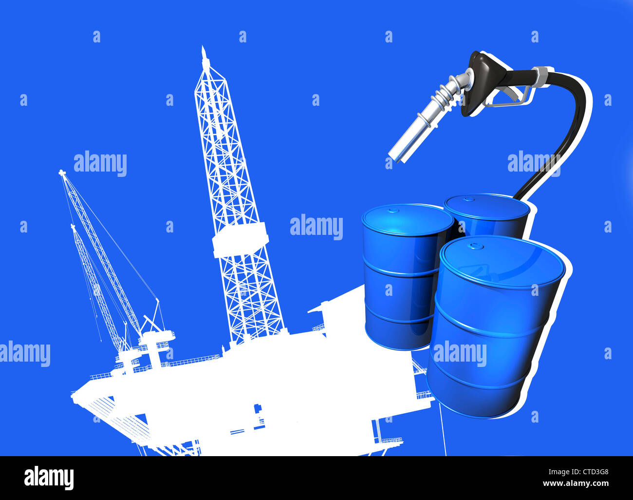 Öl Industrie Kunstwerk Stockfoto
