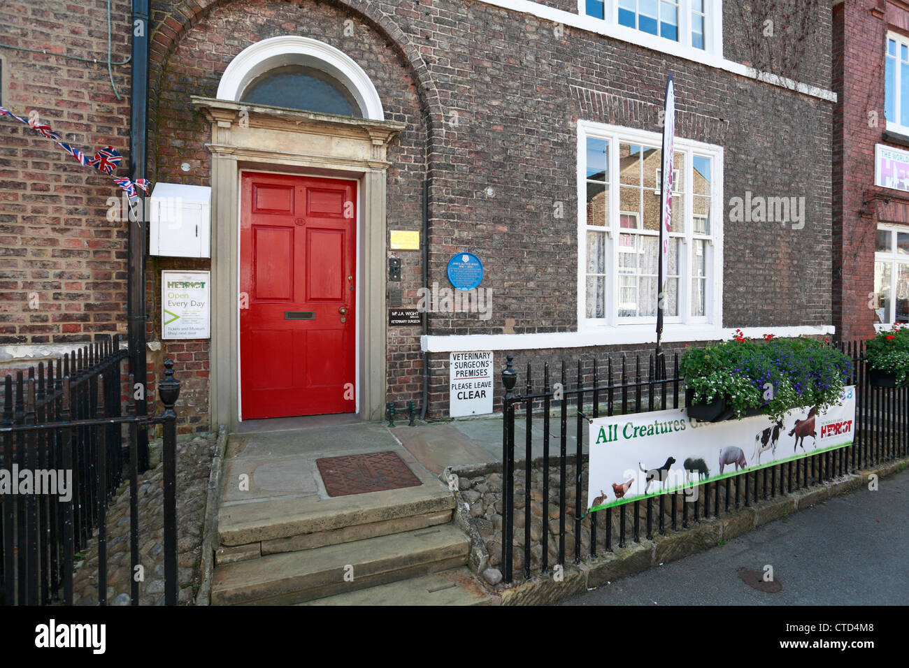 James Alfred Wight Berufsbildungspraxis, Schöpfer von James Herriot und alle Kreaturen groß und klein, Thirsk, North Yorkshire, England, UK. Stockfoto