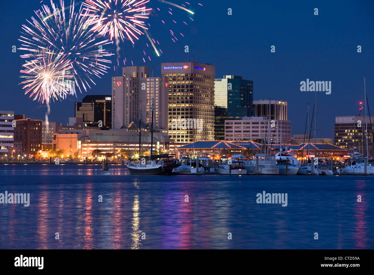 Innenstadt Von Skyline Elizabeth River Norfolk Virginia Usa Stockfotografie Alamy