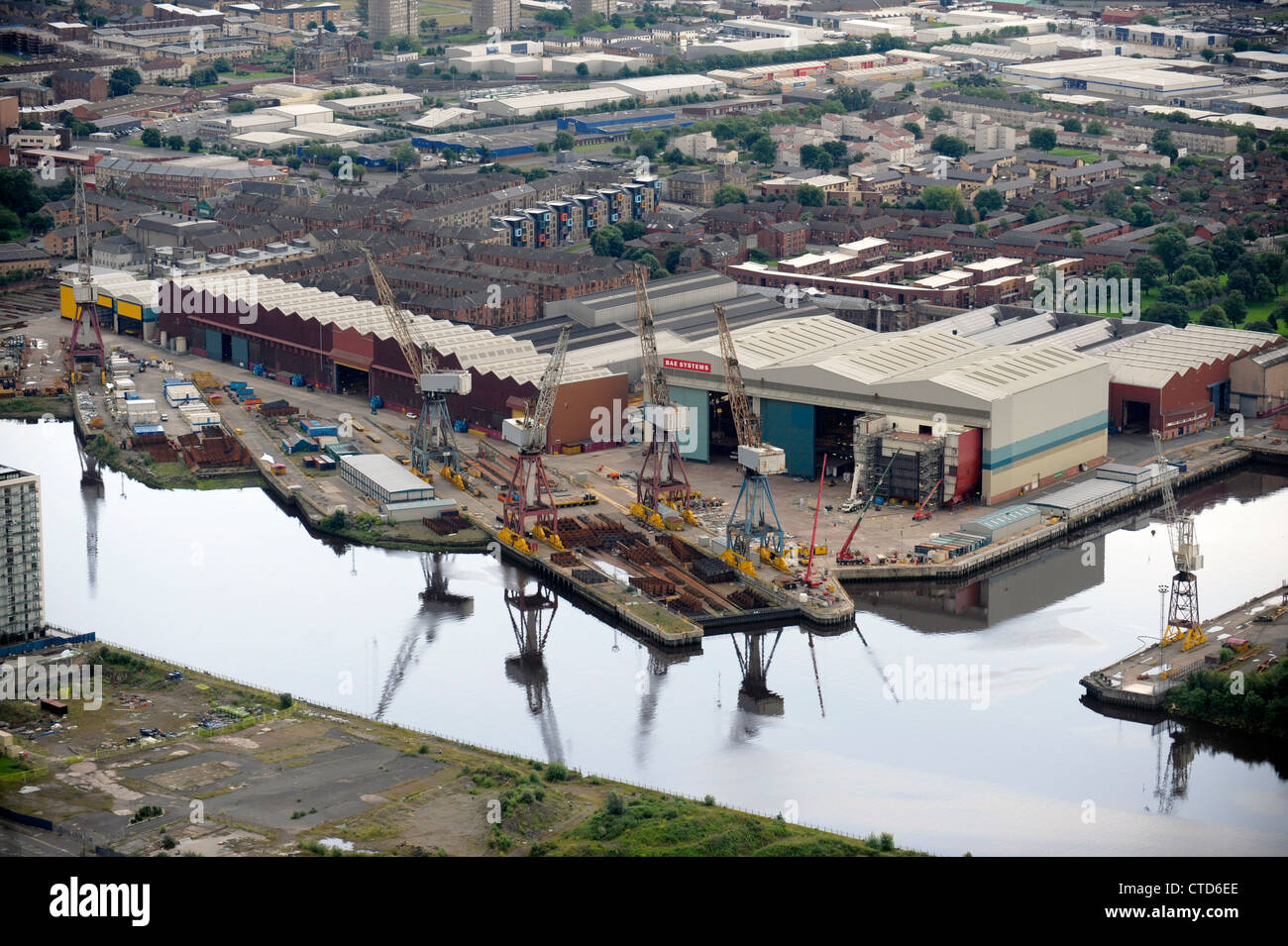 BAE Systems, Glasgow am Fluss Clyde Stockfoto