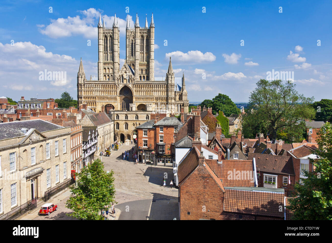 Lincoln Cathedral oder Lincoln Minster West Front Lincoln Lincoln Lincoln Lincoln England GB Europa Stockfoto