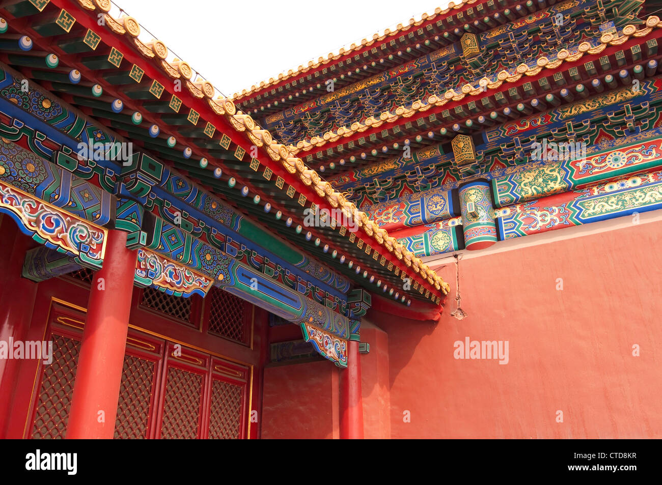 Detail eines Pavillons in die Verbotene Stadt - Beijing, China Stockfoto