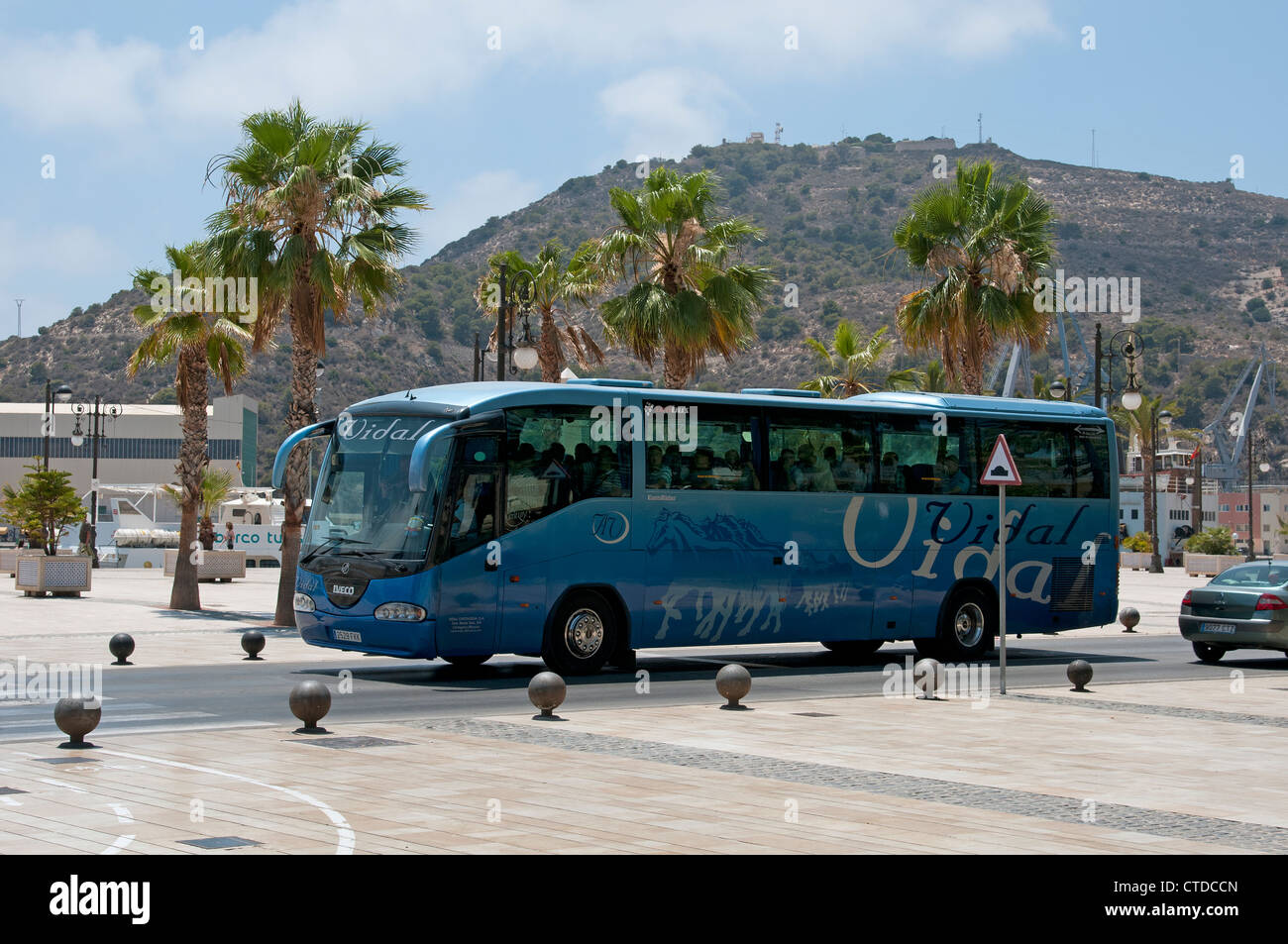 Vidal-Tour-Bus in Cartagena Südspanien Stockfoto