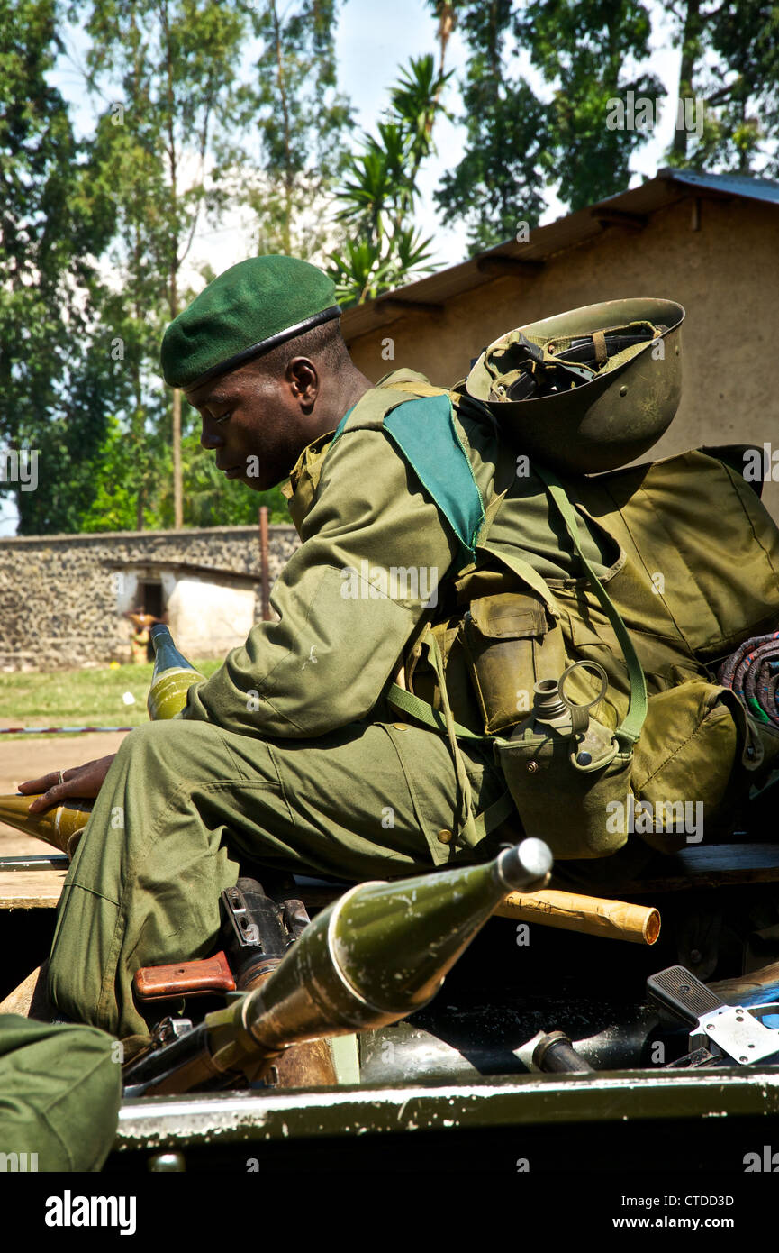 Kongolesische Soldaten, FARDC, Mushake, demokratische Republik Kongo Stockfoto