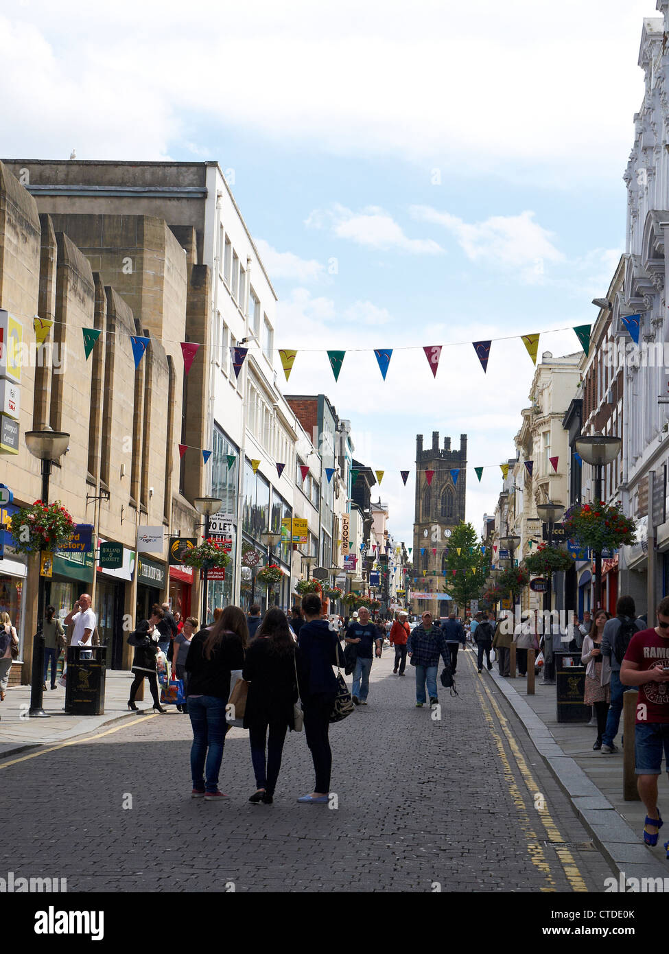 Blick in Fett Straße Liverpool UK Stockfoto