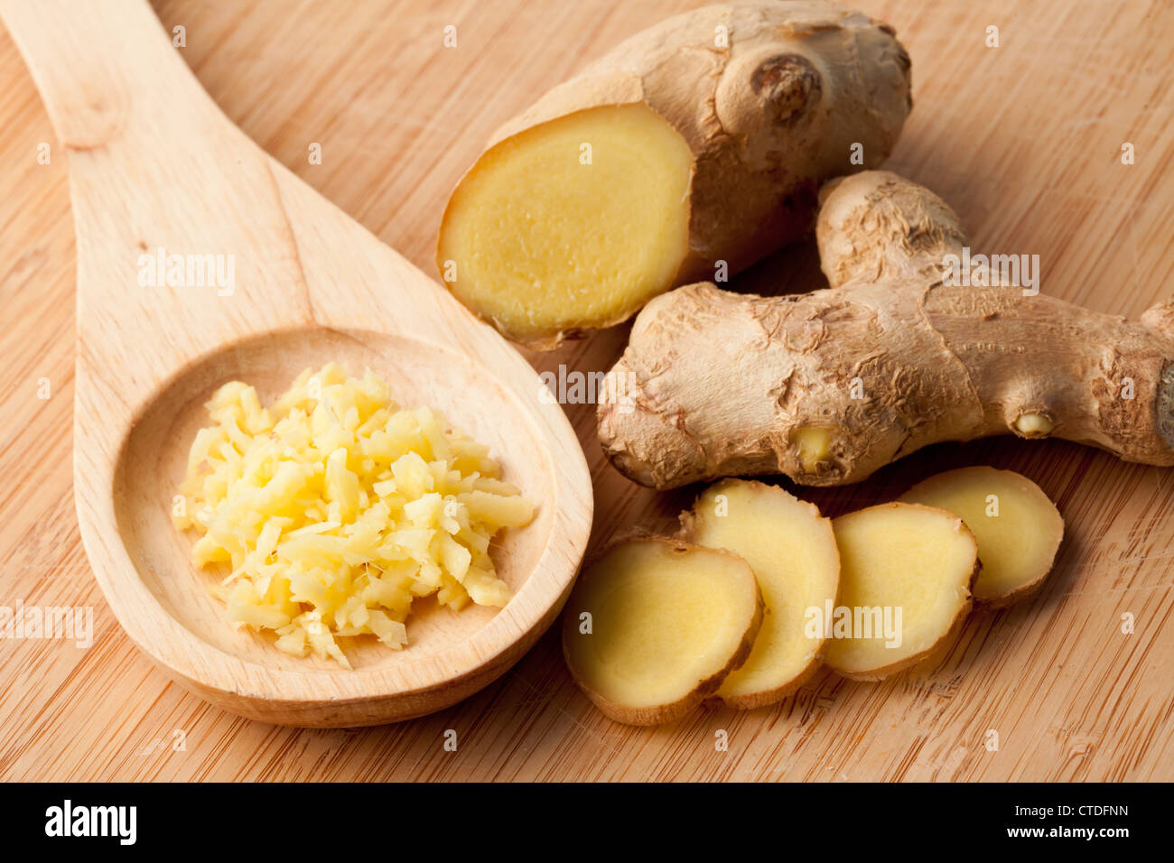 Verschiedene Formen von Ingwer Stockfoto