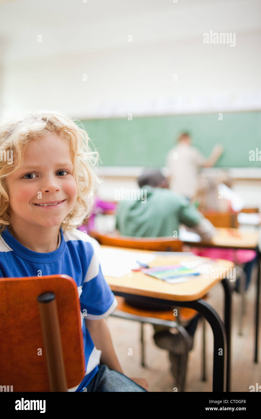 Grundschüler nicht aufgepasst, Lehrer Stockfoto