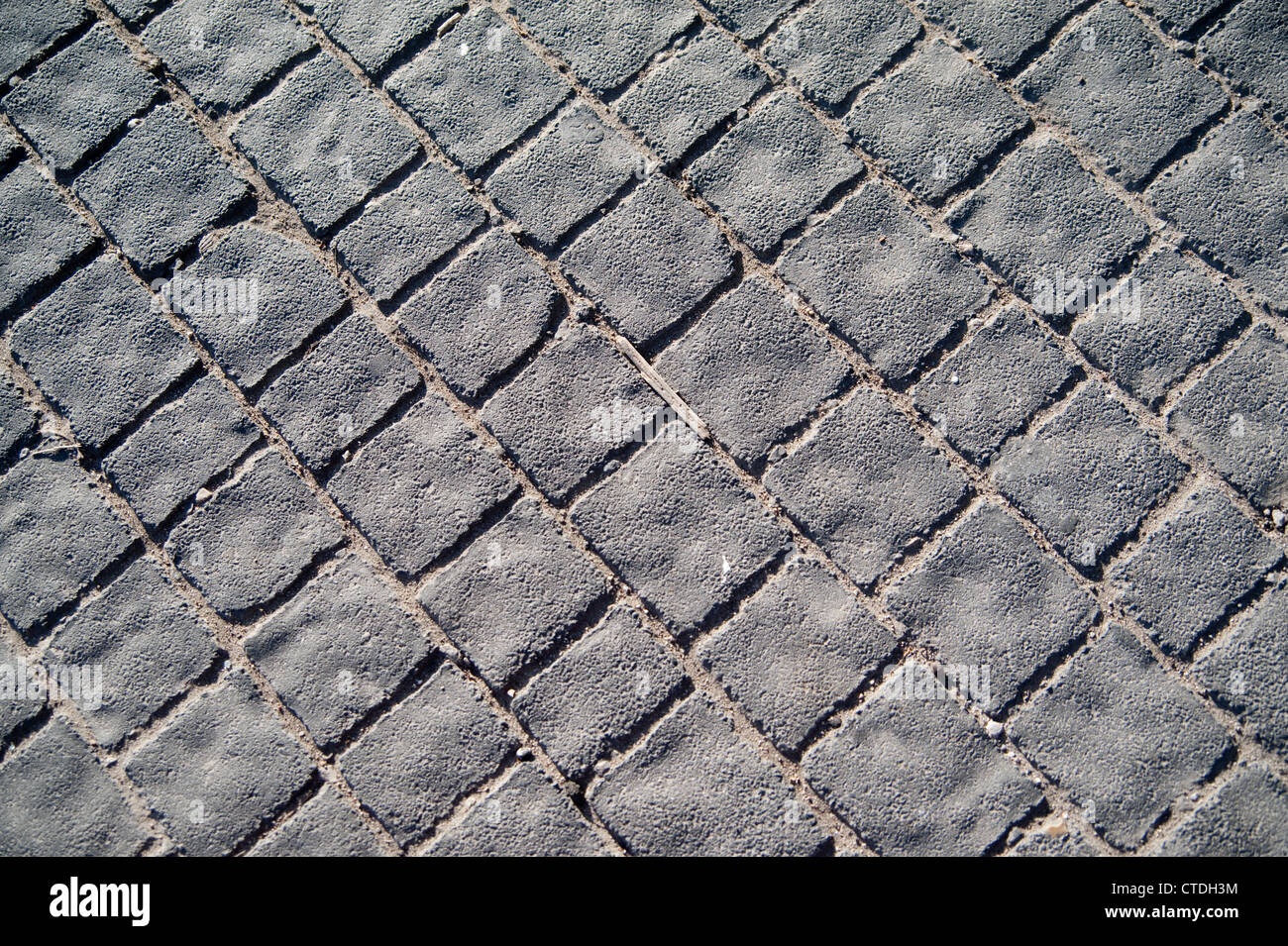 Fragment der gepflasterten Fußgängerzone Bürgersteig in Jerusalem Stockfoto
