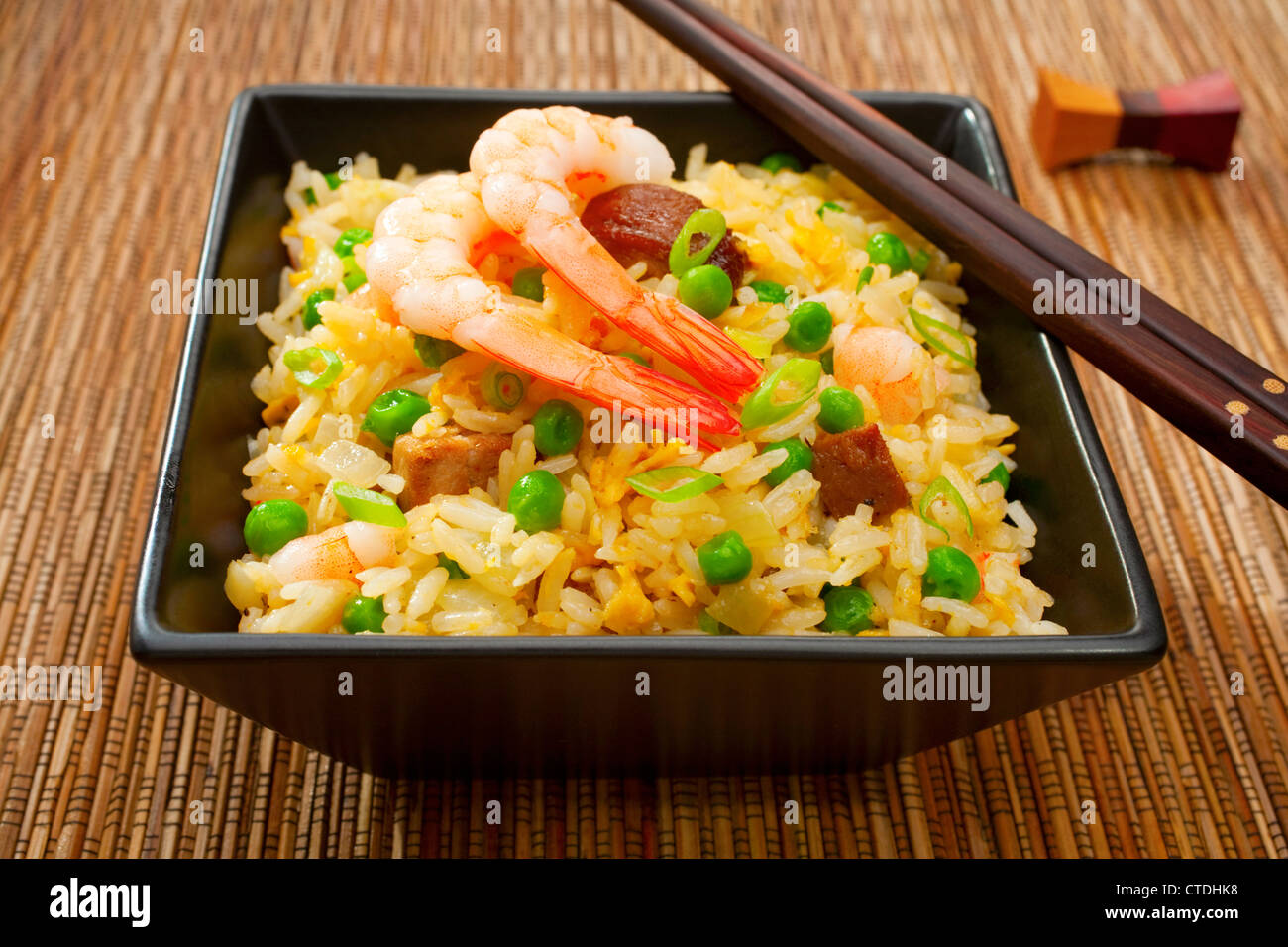 Spezial gebratener Reis oder Yangchow gebratener Reis, Favorit chinesisches Essen Stockfoto