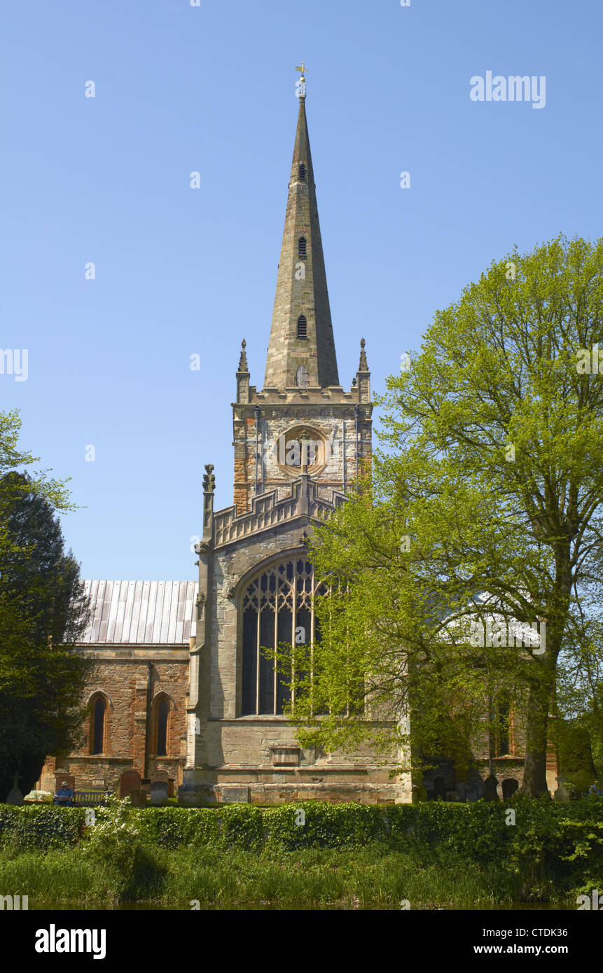 Kirche der Heiligen Dreifaltigkeit, Stratford-upon-Avon, Warwickshire, Großbritannien. Stockfoto