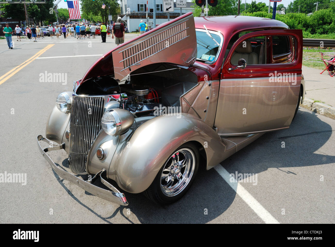 Restaurierte Auto bei Site of The Great Race. Stockfoto