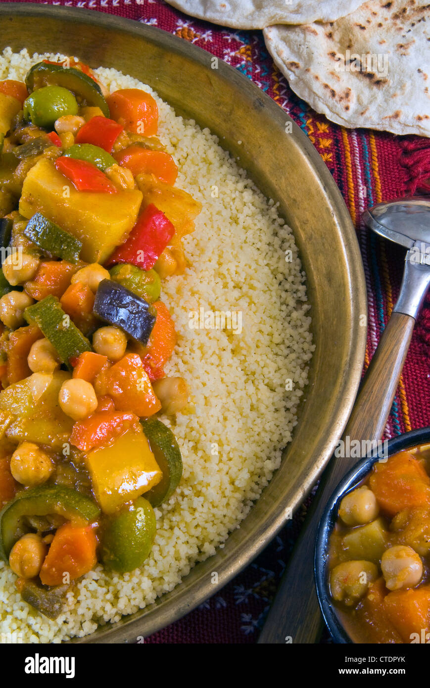 Sieben Gemüse Couscous, marokkanische Küche, marokkanische Küche, Marokko Stockfoto