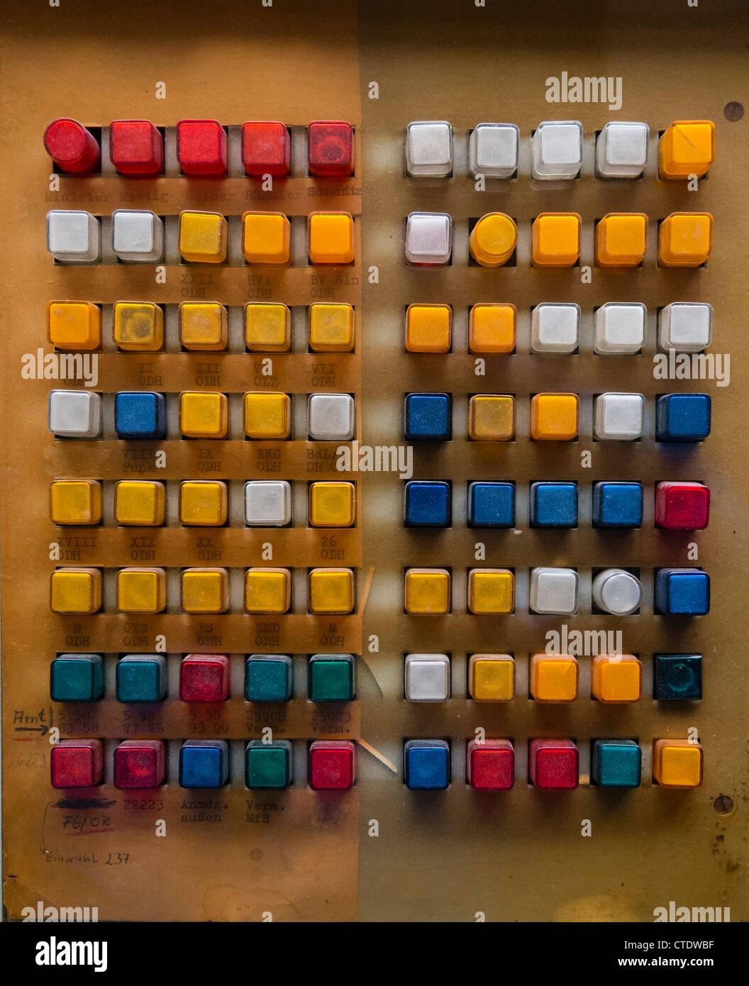 Steuern Sie Büro Telefonzentrale in Büros der ostdeutschen Geheimpolizei jetzt STASI-Museum in Berlin Deutschland Stockfoto