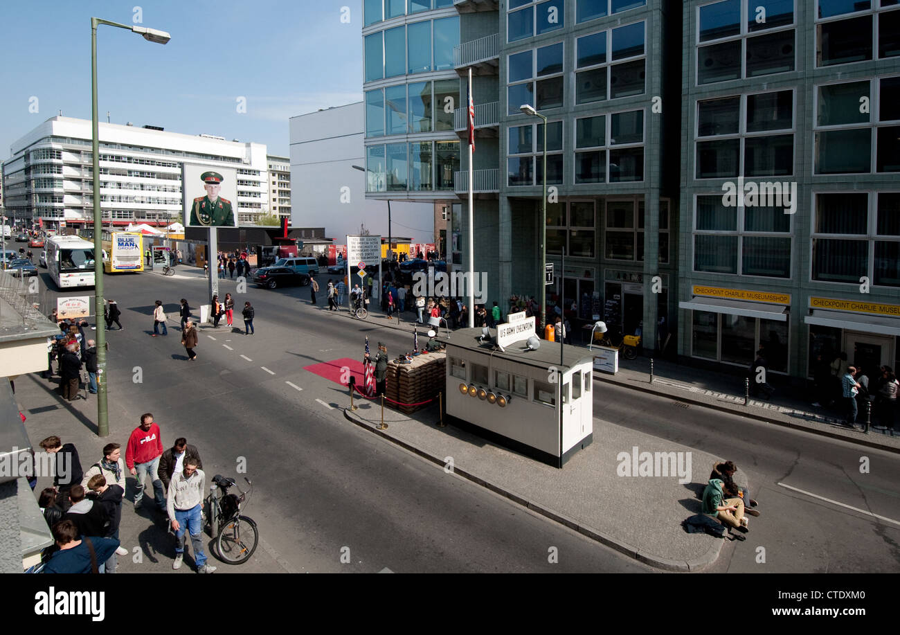 Checkpoint Charlie, ehemaliger Grenzübergang, Berlin-Deutschland Stockfoto