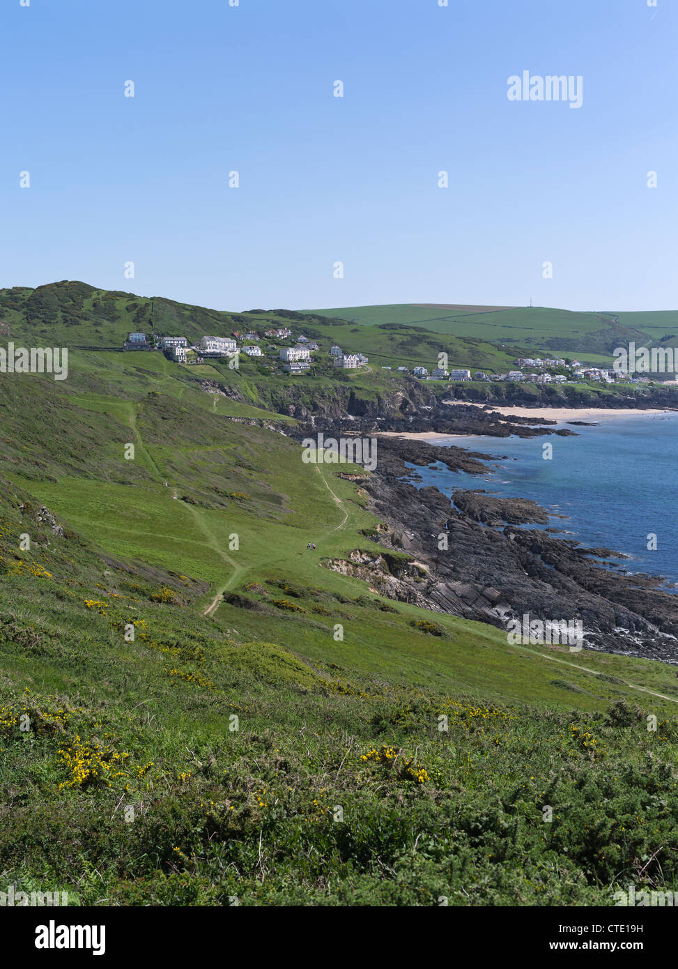 dh Morte Point samaritans Way MORTEHOE DEVON Coastal Footpaths North Devonshire Coastline rocks Village british Coast path Southwest england großbritannien Stockfoto