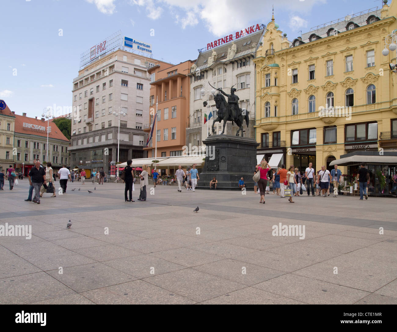 Zagreb, Kroatien - Blick auf die Stadt - ban Josip Jelacic Platz Stockfoto