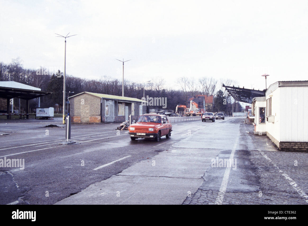 Ein ehemaliger Grenzübergang an der Berliner Mauer in der Heer Straße, West-Berlin Stockfoto