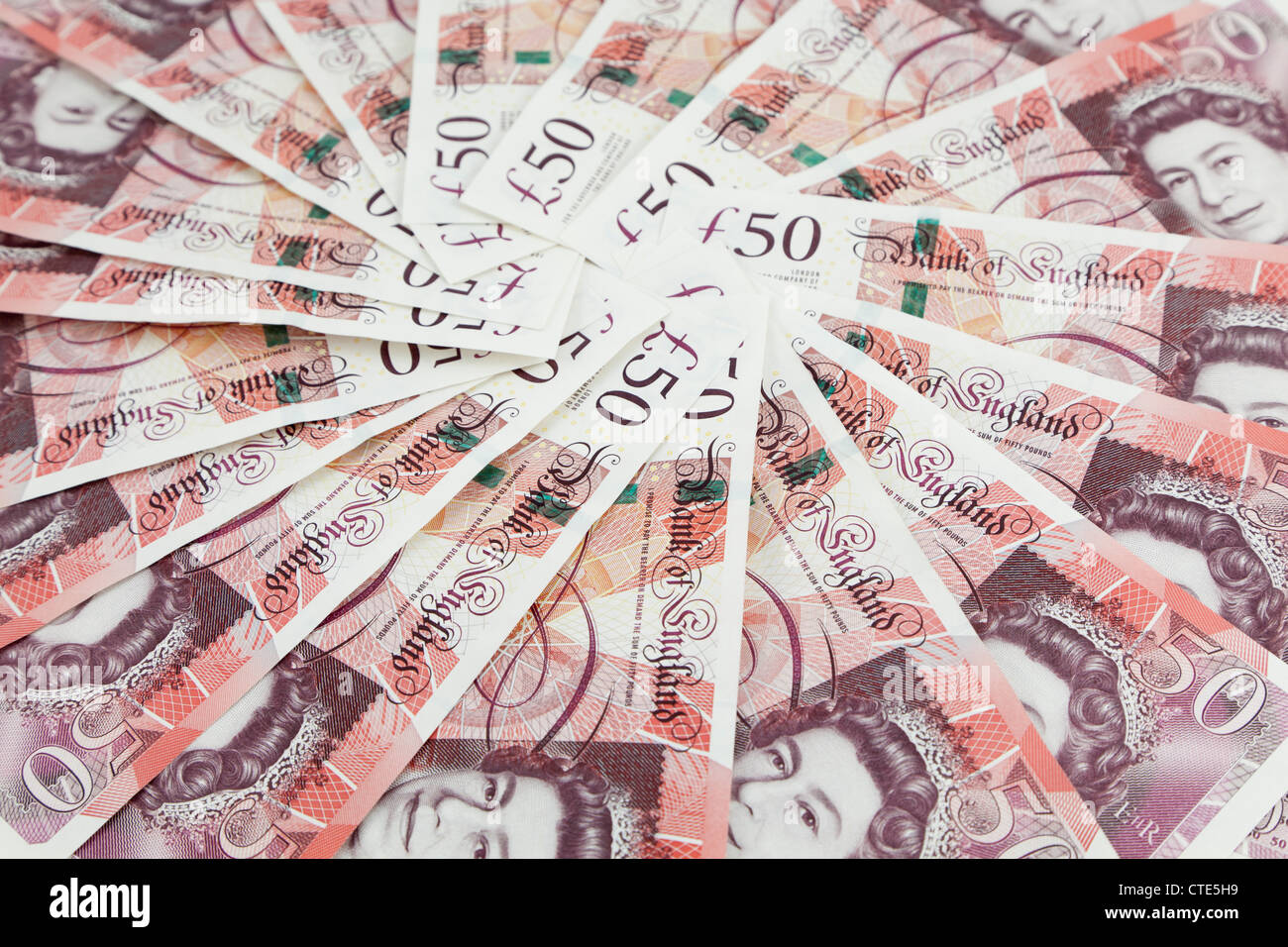 Britische Pfund-Banknote Kreis Stockfoto