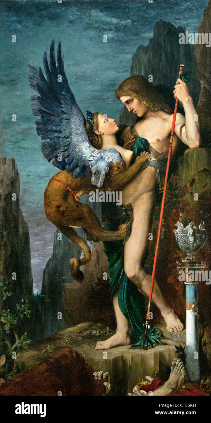 Ödipus und die Sphinx 1864 Gustave Moreau 1826-1898 Französisch Frankreich Stockfoto