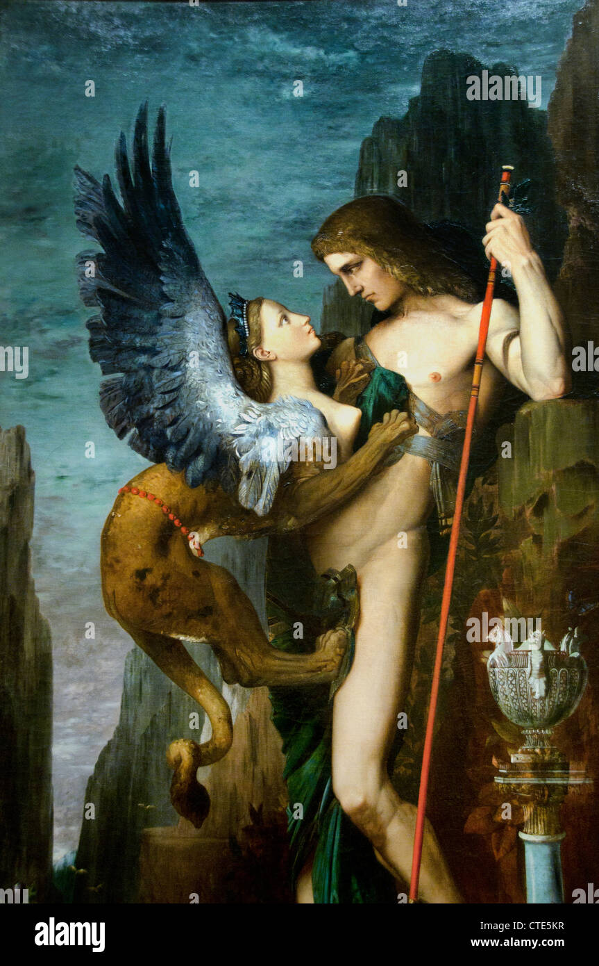 Ödipus und die Sphinx 1864 Gustave Moreau 1826-1898 Französisch Frankreich Stockfoto