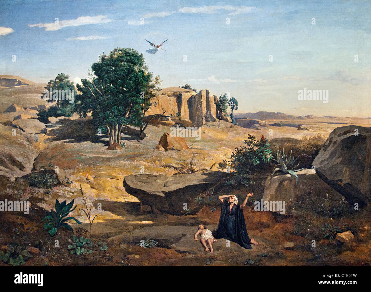Hagar in der Wüste 1835 Jean-Baptiste-Camille Corot 1796-1875 Frankreich Französisch Stockfoto