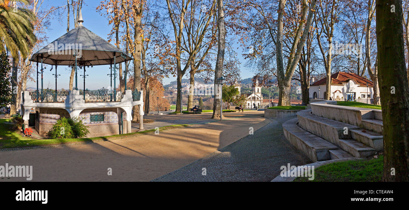 Musikpavillon im Dona Maria II Park, Stadt Santo Tirso, Portugal. Stockfoto