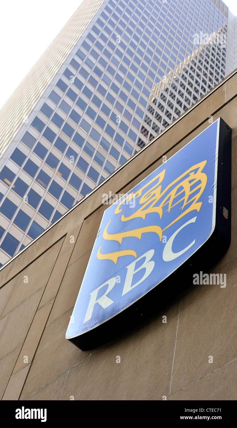 RBC Royal Bank Zeichen fotografiert in der Innenstadt von Montreal. Stockfoto
