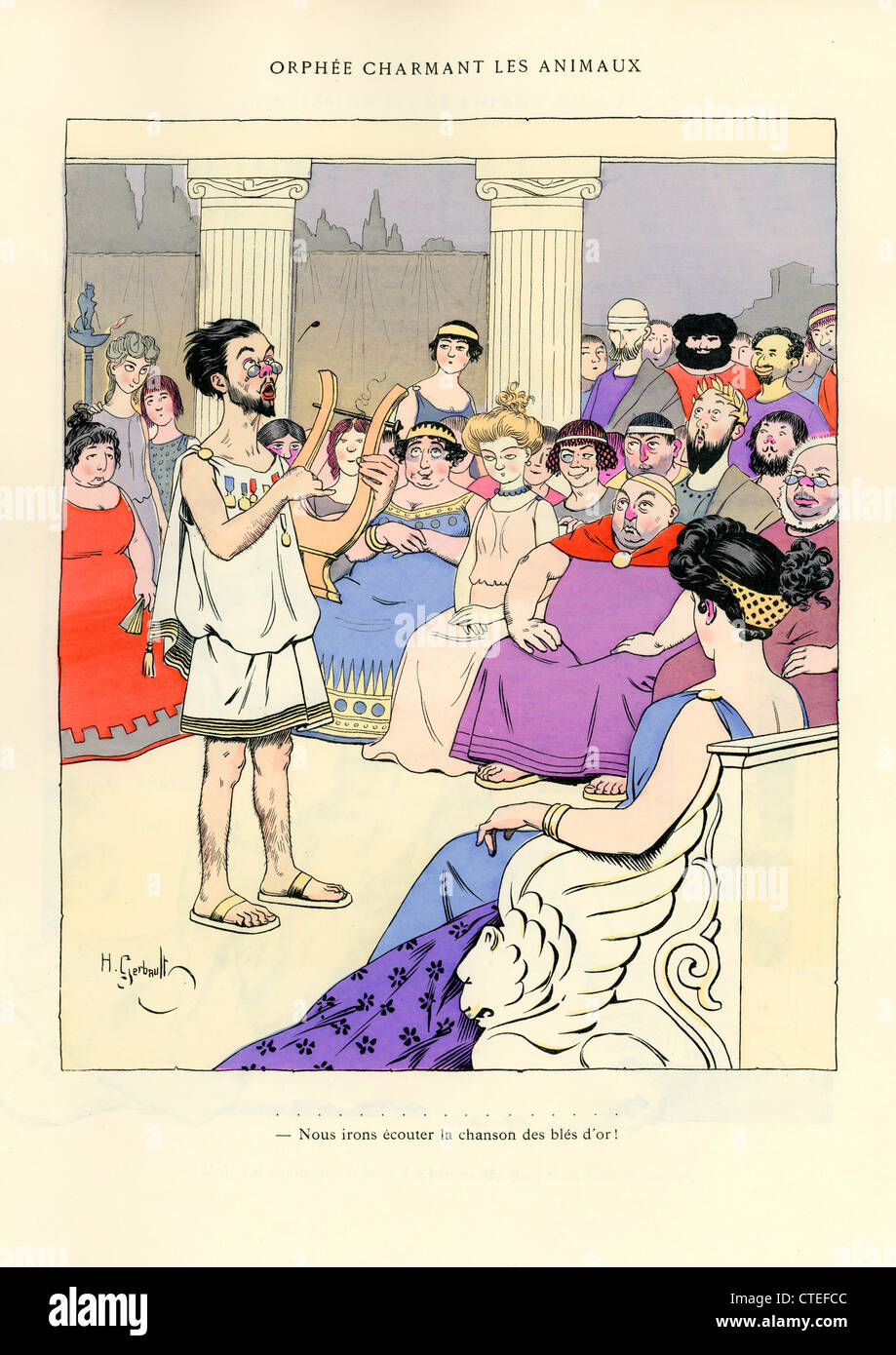 Charmante Orpheus der Tiere, hören wir das Lied des goldenen Weizen. Von H Gerbault circa. 1890 Stockfoto