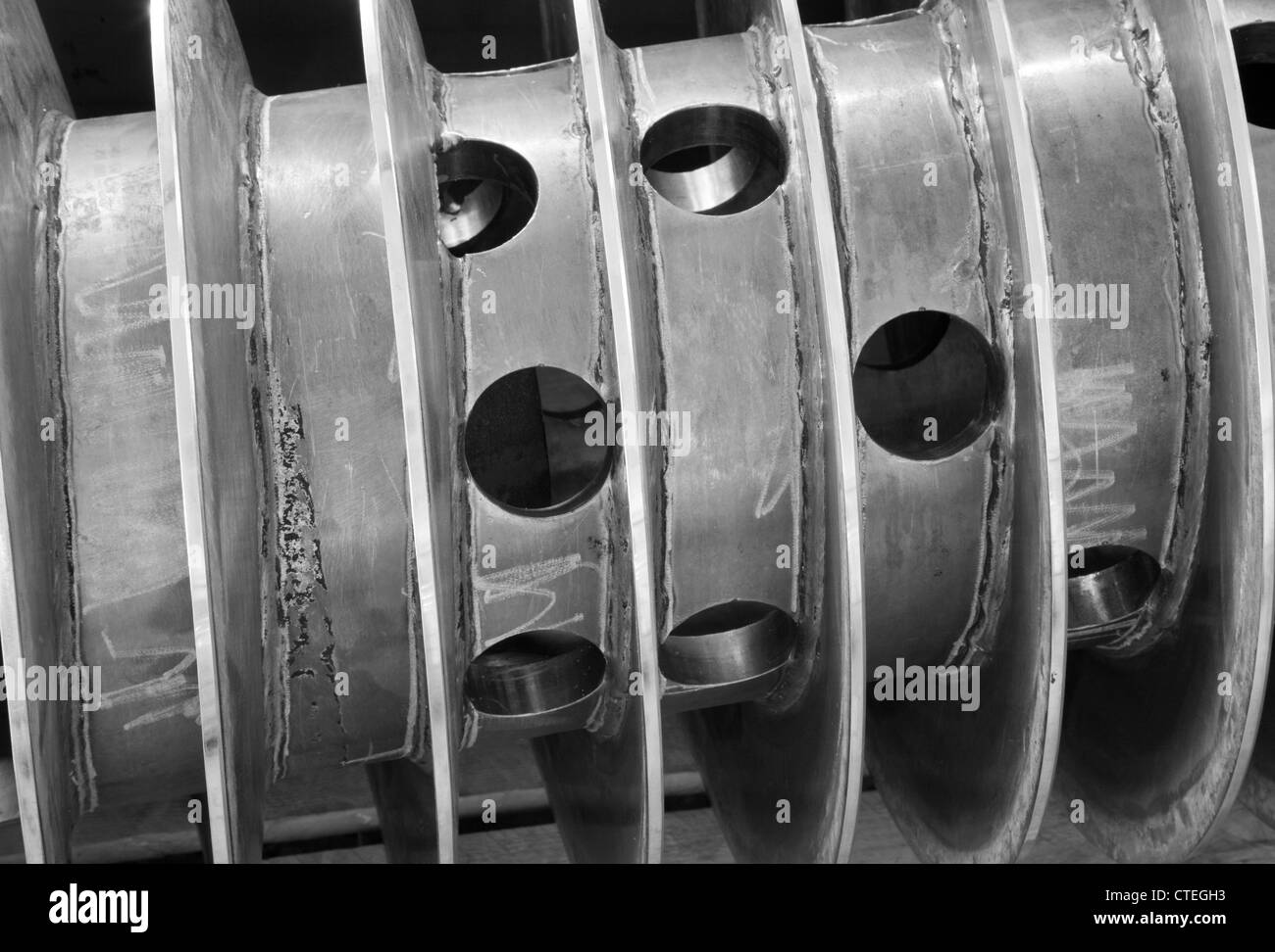 Detail von Dekanter Maschinenteile - Spirale Stockfoto