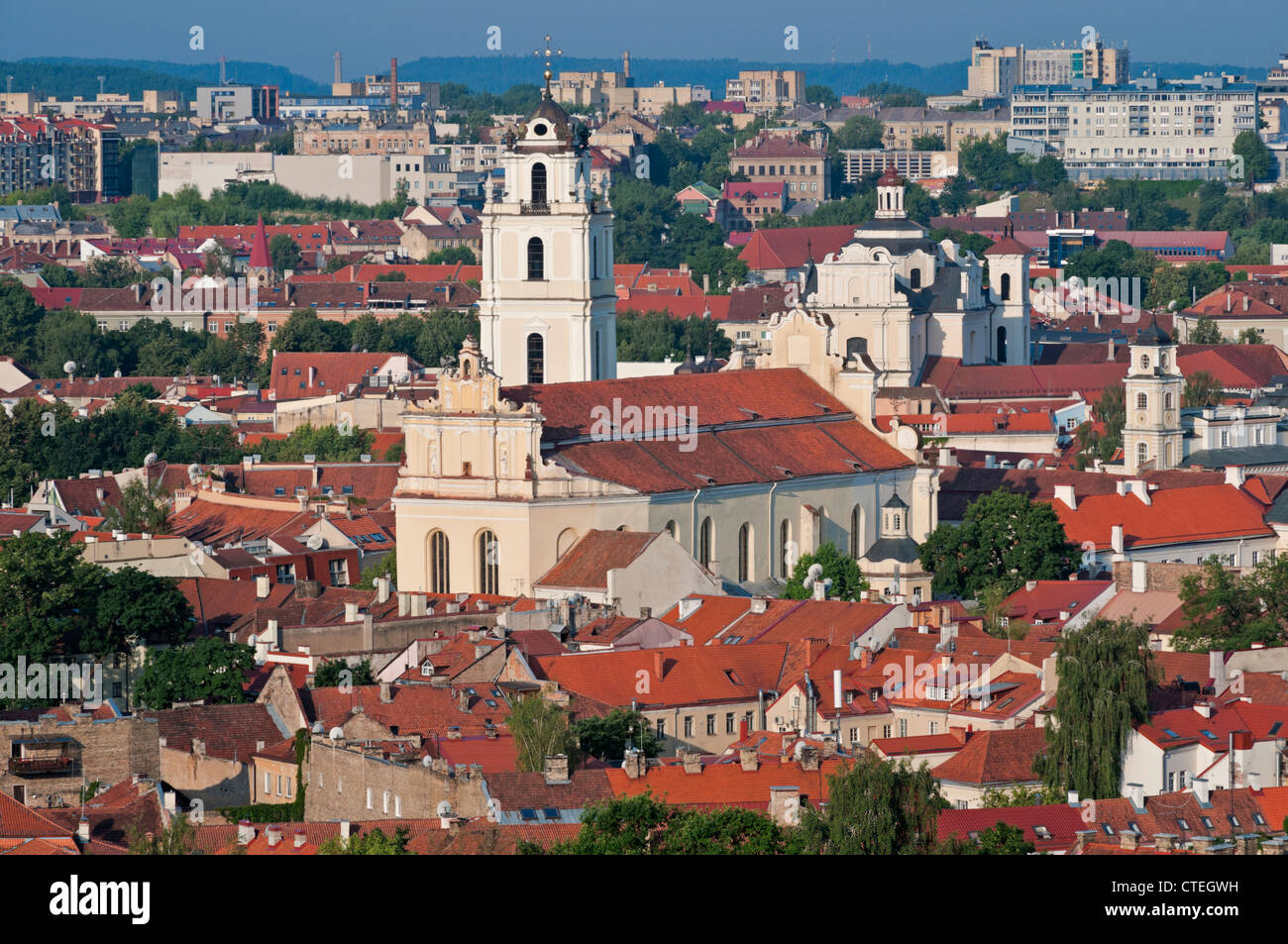 Blick auf die Stadt St. Johann Kirche Vilnius Litauen Stockfoto