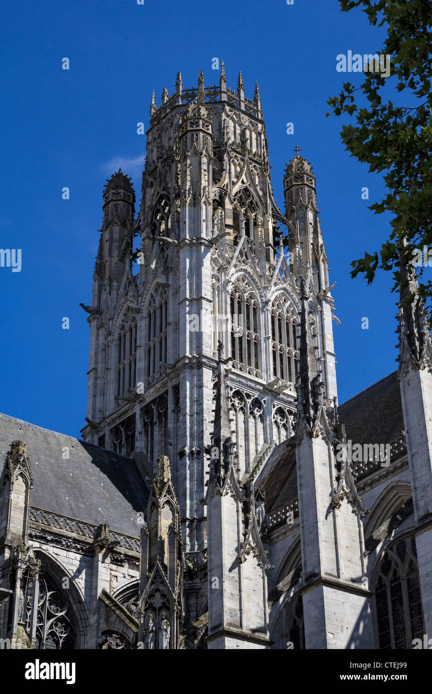 L'Église dieAbbatiale Saint-Ouen (Kirche von St. Ouen), Rouen, Normandie, Frankreich Stockfoto