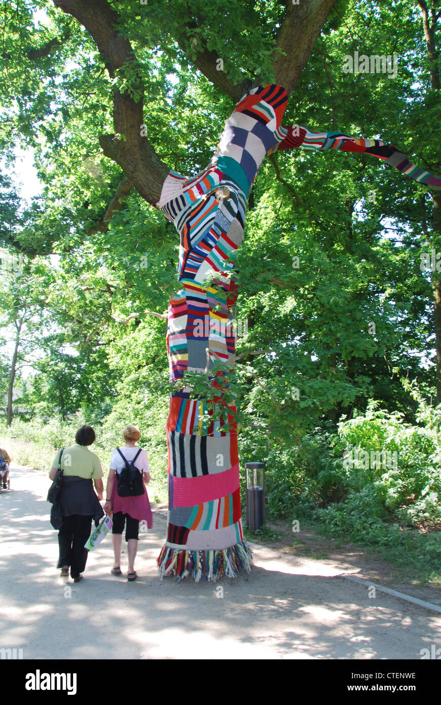 Urban knitting auf der Floriade 2012, Gartenbau Weltausstellung Venlo Niederlande Stockfoto