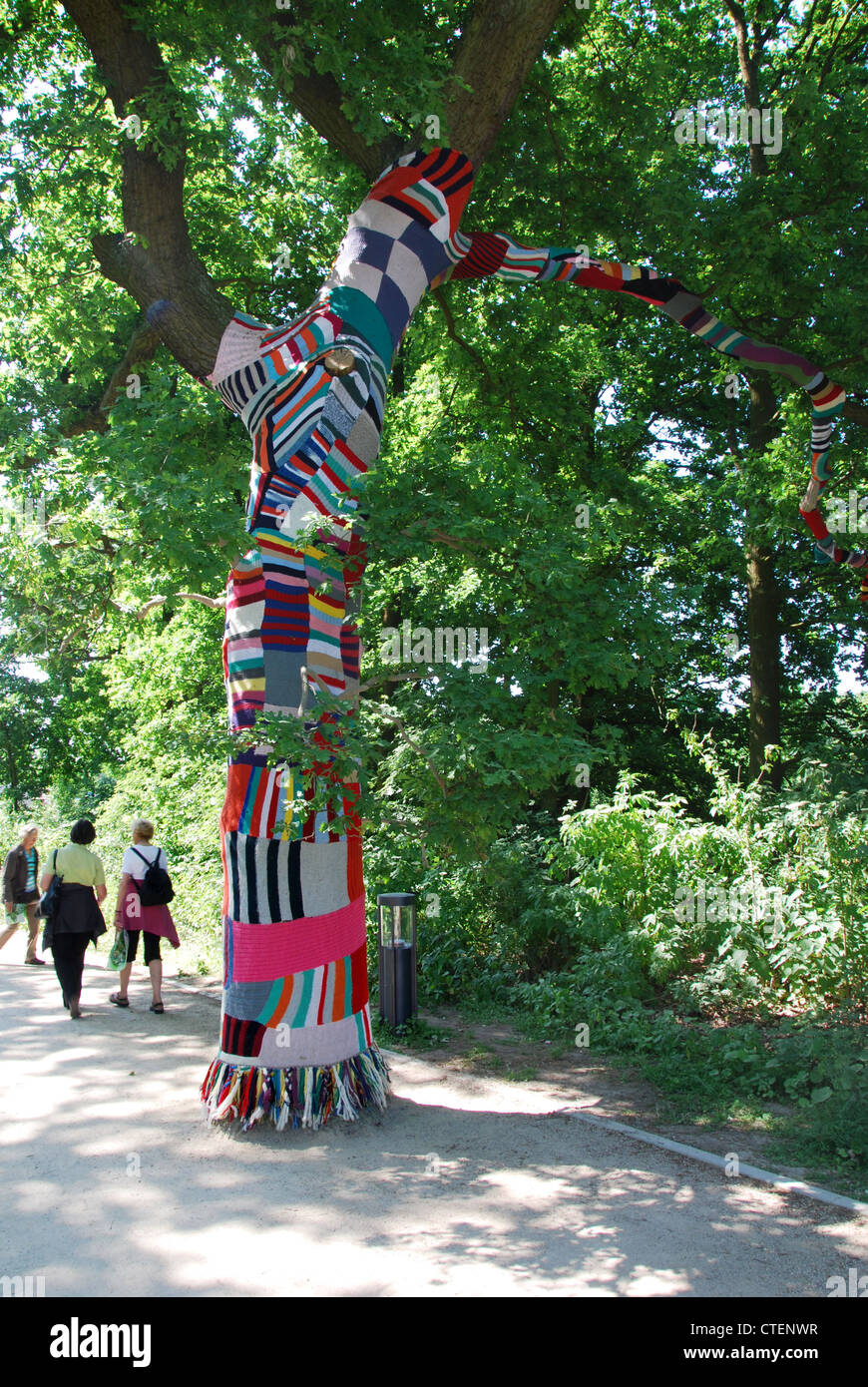 Urban knitting auf der Floriade 2012, Gartenbau Weltausstellung Venlo Niederlande Stockfoto
