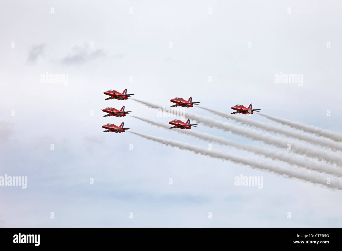 Farnborough International Airshow RAF rote Pfeile BAE Systems Hawk T1 s Stockfoto