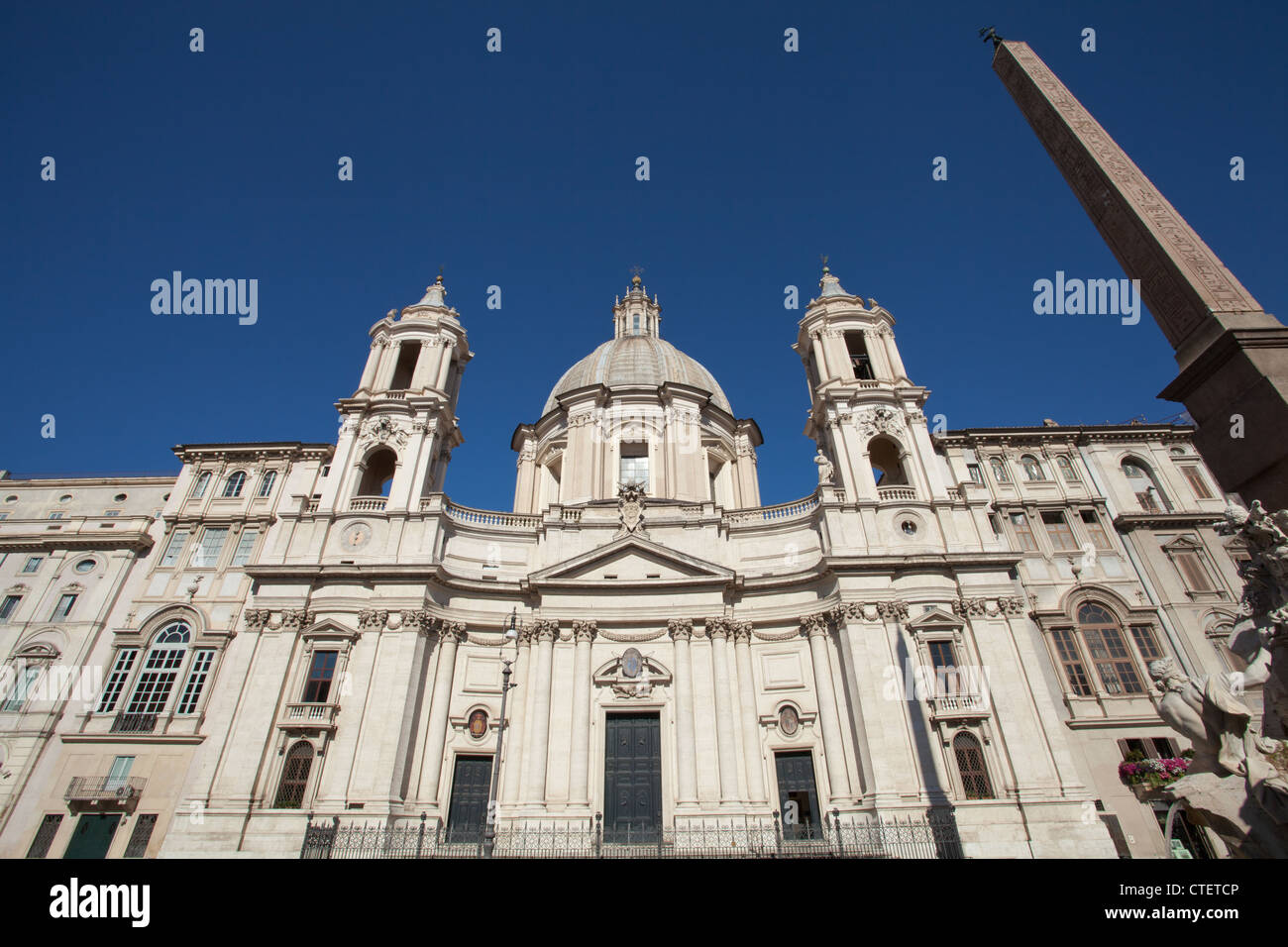 Sant'Agnese in Agone, Piazza Navona, Rom, Italien. Stockfoto