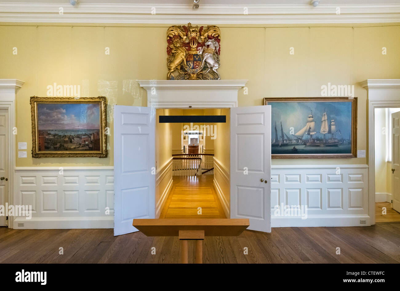 Innenraum des historischen Old State House Museum, Boston, Massachusetts, USA Stockfoto