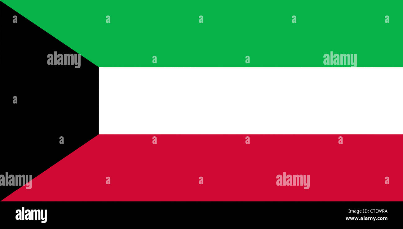 Die Nationalflagge von Kuwait A ist ein Land in Westasien Stockfoto