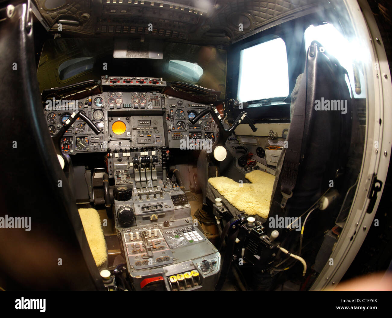 Cockpit der zweite Test-Concorde Stockfoto