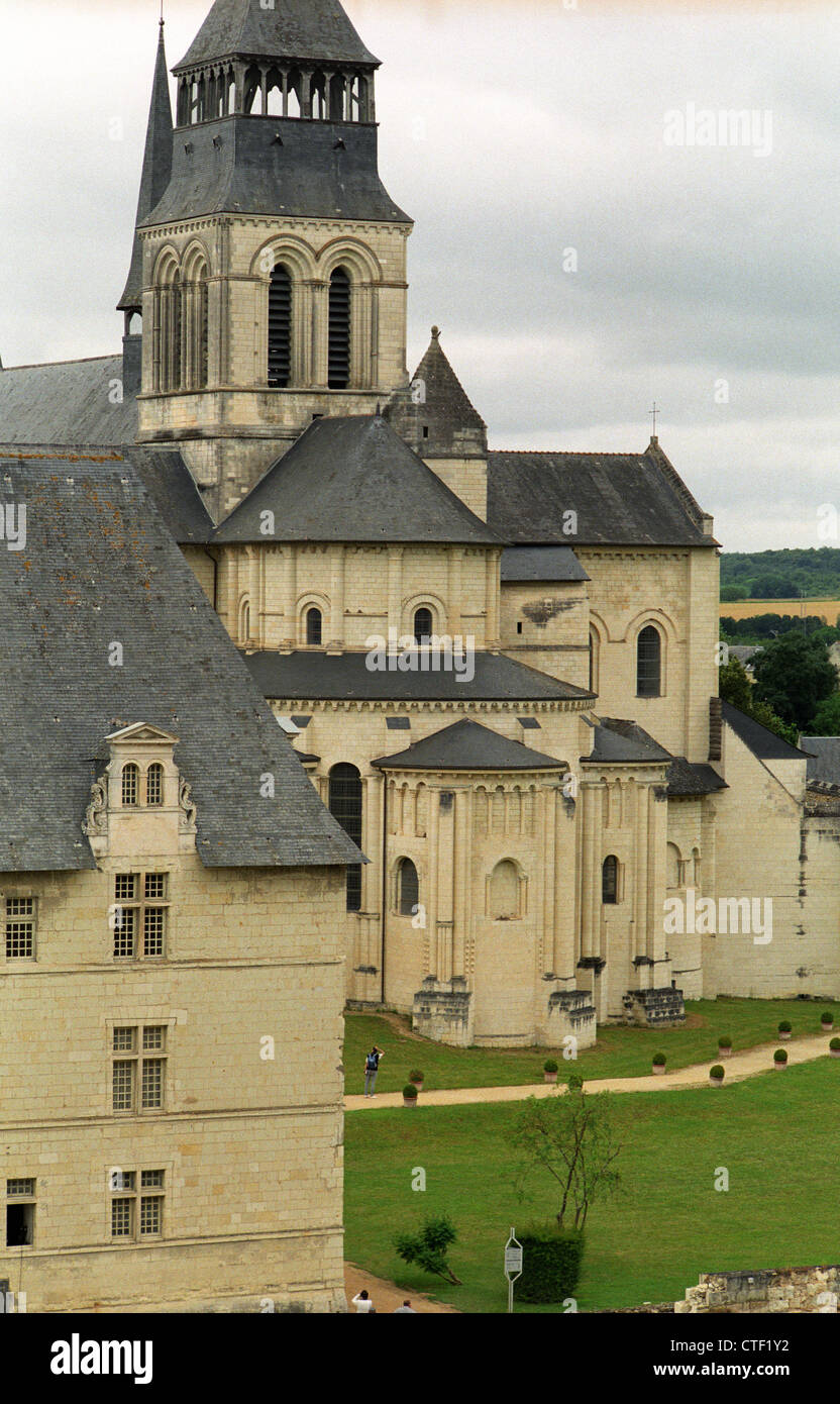 Abtei von Fontevraud, Loire, Frankreich. Juli 2012 enthält Gräber von 15 Mitgliedern der Familie Plantagenet, einschließlich: Heinrich II. von England Stockfoto