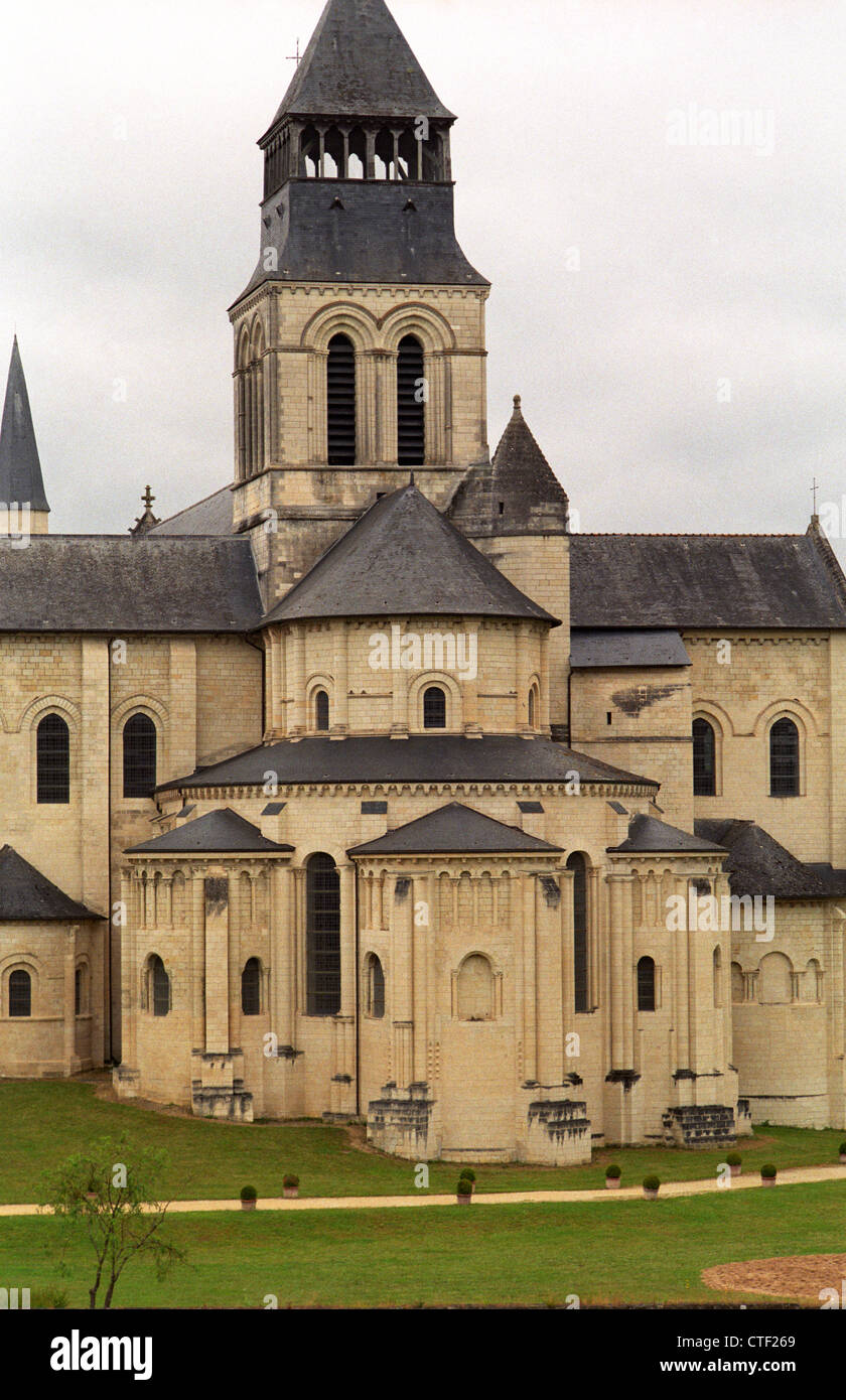 Abtei von Fontevraud, Loire, Frankreich. Juli 2012 enthält Gräber von 15 Mitgliedern der Familie Plantagenet, einschließlich: Heinrich II. von England Stockfoto