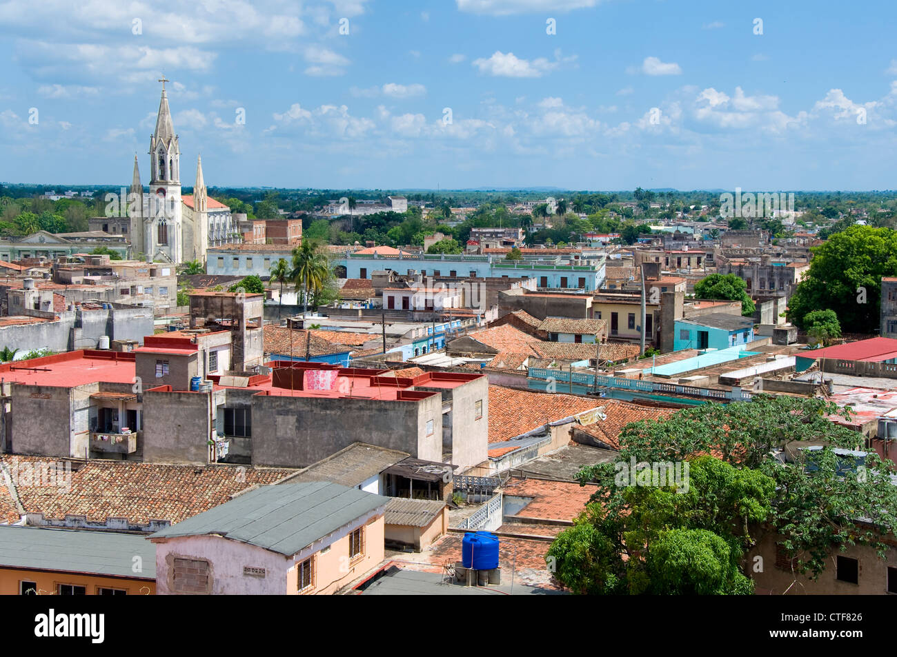 Panoramablick über Camagüey, Camagüey, Kuba Stockfoto