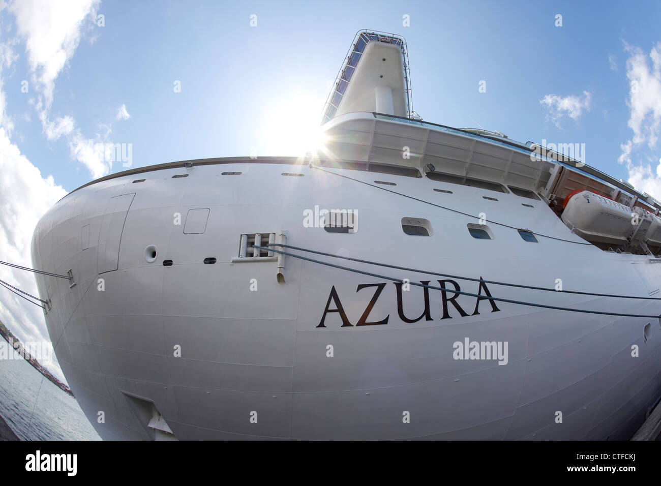 P & O Cruises MS Azura Passagier Kreuzfahrtschiff Stockfoto