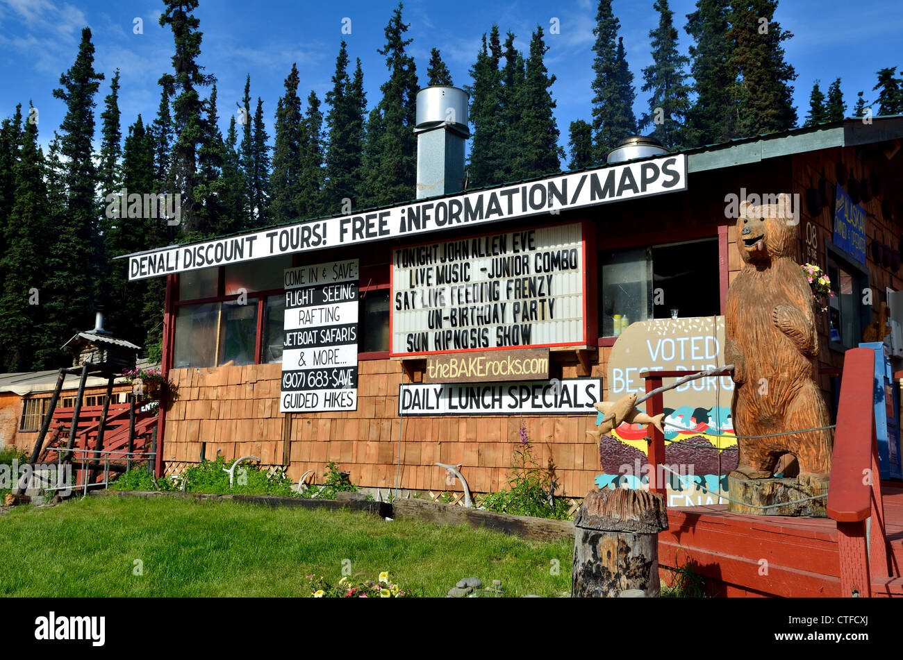Werbung Service für Touristen. Alaska, USA. Stockfoto