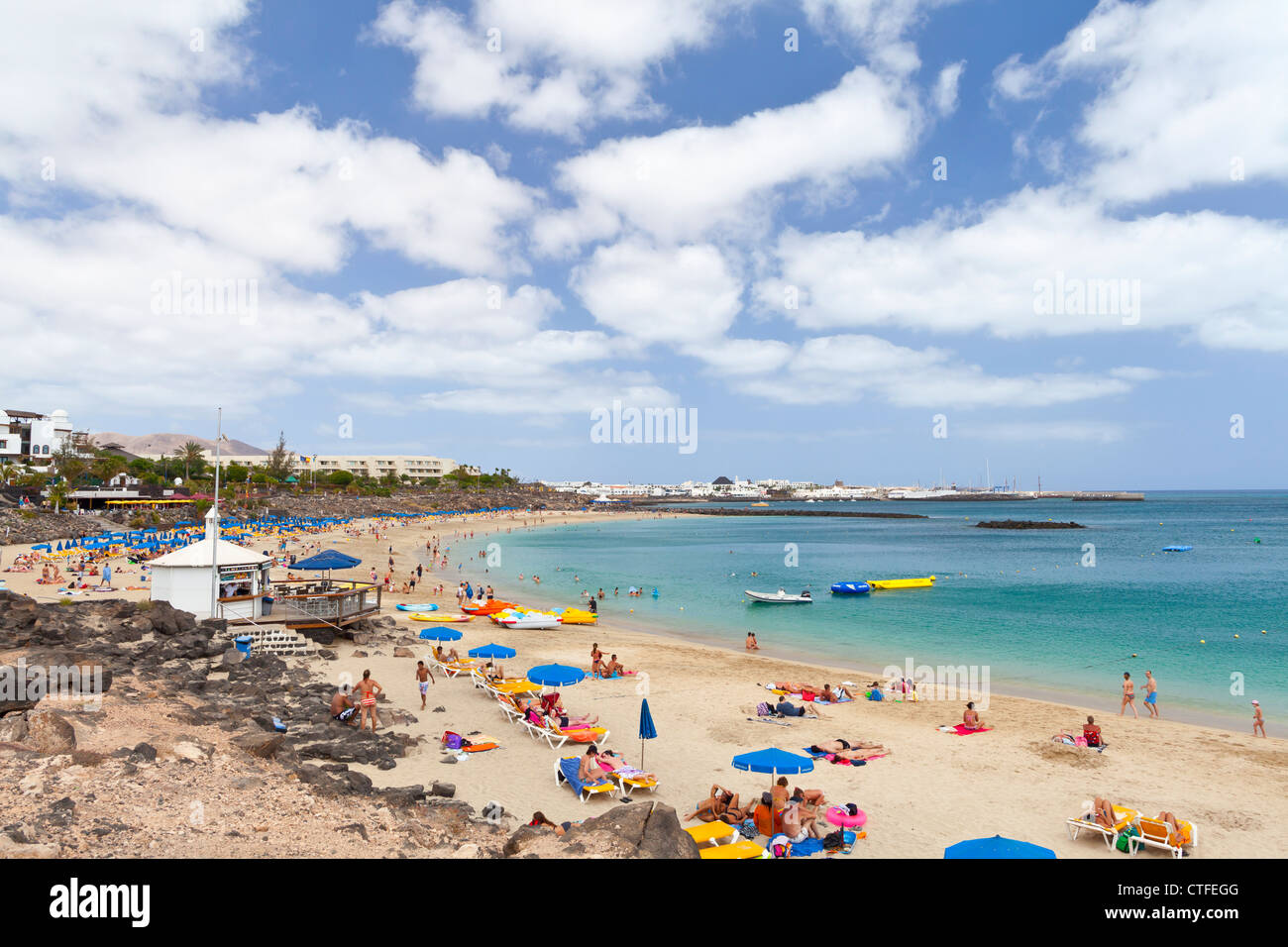 Playa Blanca Beach - Playa Blanca, Lanzarote, Kanarische Inseln, Spanien, Europa Stockfoto